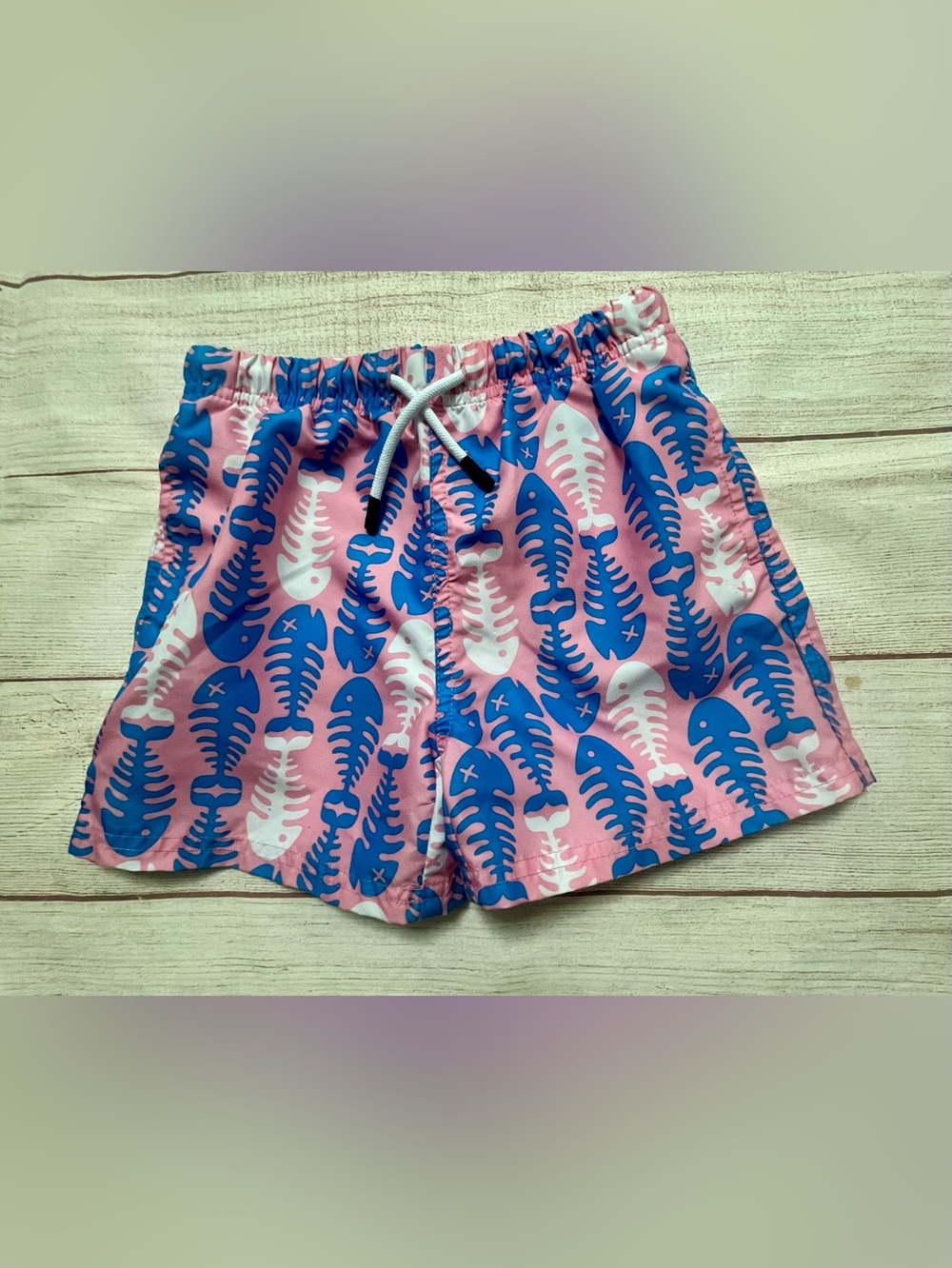 Maemgic 5T Pink & Blue Fishbone Swim Trunks